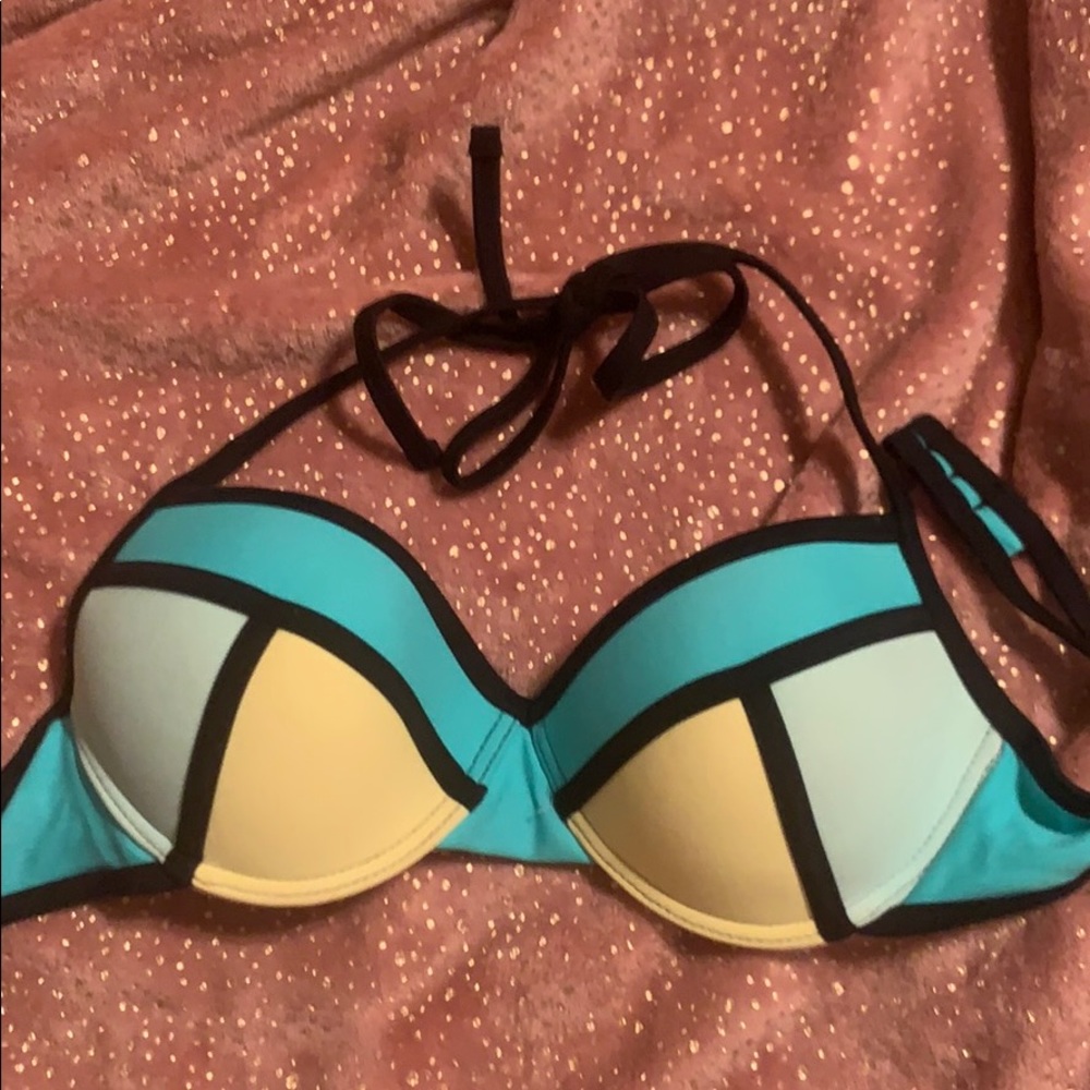 Xhileration Blue Push-Up Bikini Top